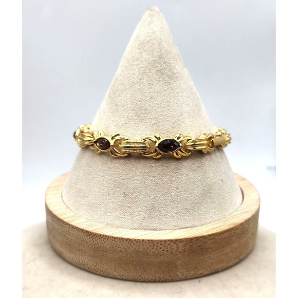 Joan Rivers Jewelry - Vintage Joan Rivers Bracelet, Brown Crystal Gold Tone